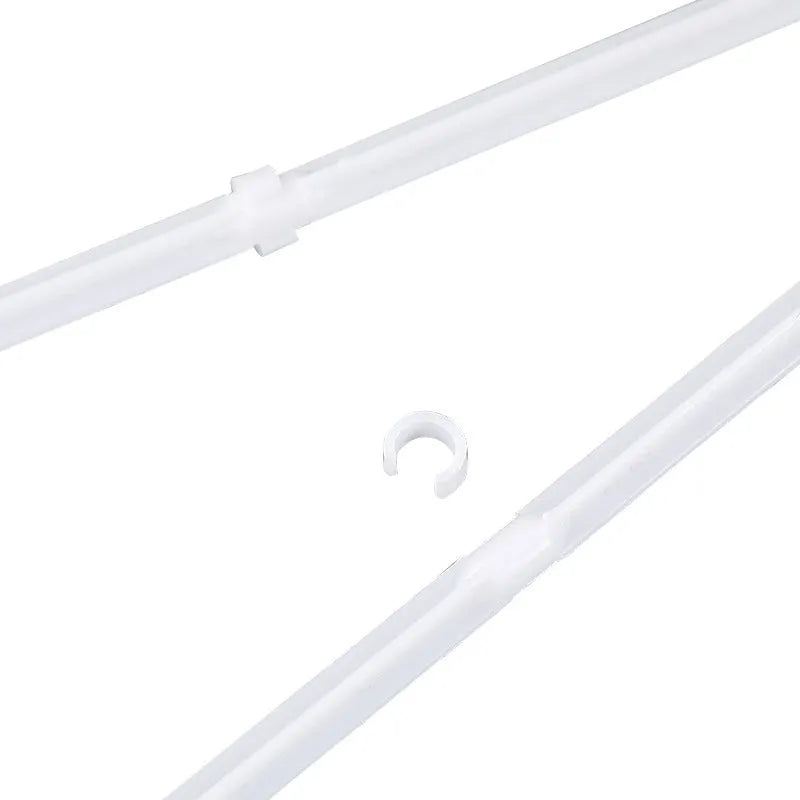 White PP plastic car window flag bracket and pole set, 10 pieces shown.