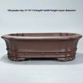 Purple sand rectangular begonia flower pot with antique finish on desktop
