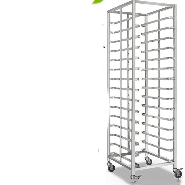 Six-layer stainless steel commercial baking tray rack with locking mechanism