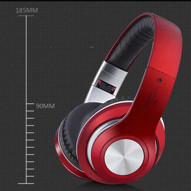 Private Mode 5.0 folding wireless stereo headphones with Bluetooth 5.0 in black, 200mAh battery, head-mounted