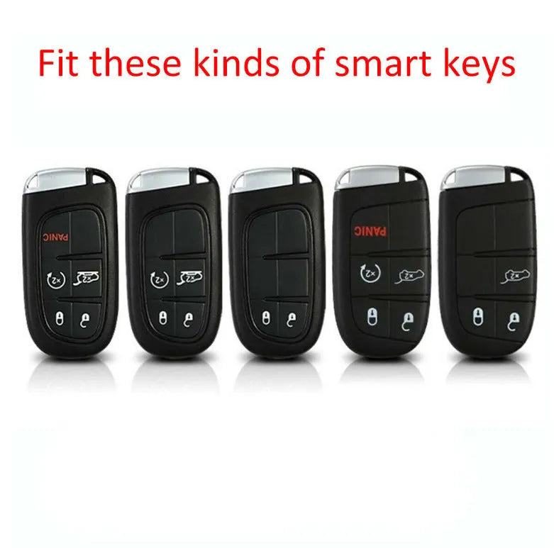 Flexible silicone protective case for Dodge Chrysler Fiat remote car key fob in single bag style.