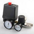 European style air compressor pressure switch with pressure gauge and electrical connections
