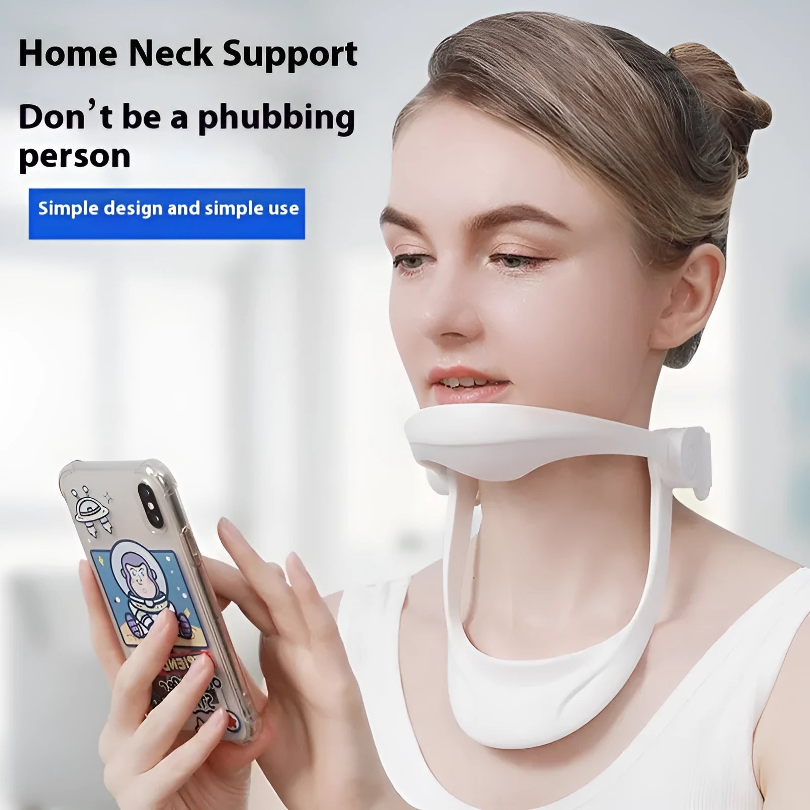 PP plastic anti-bow cervical spine support brace in grey on a white background.