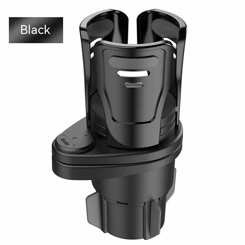A single matte black car cup holder with a carbon fibre texture, made from ABS plastic.