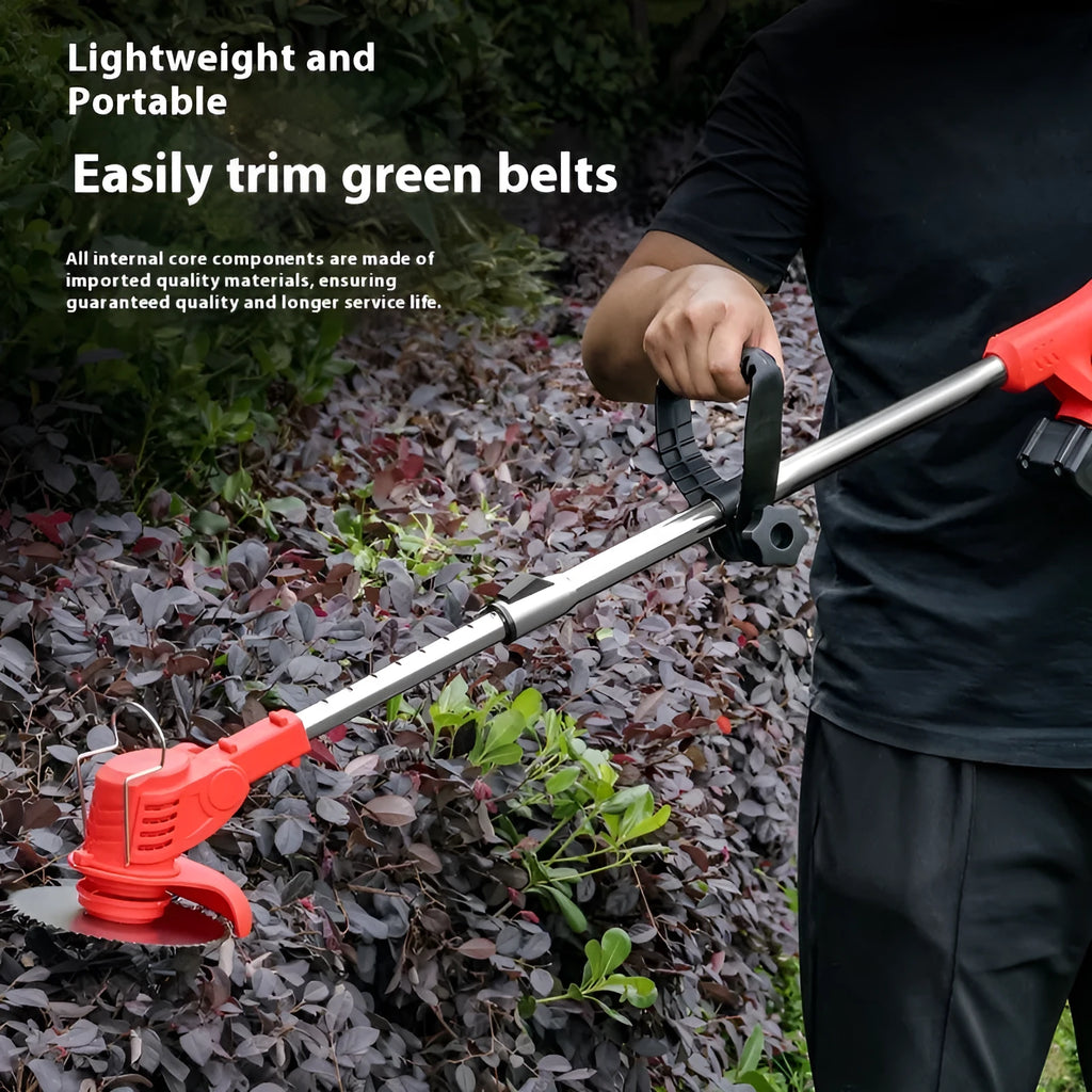Portable weeding machine garden tool with bare metal construction in choice of colours