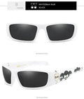 Bandit style box frame hip hop sunglasses with polarised lenses in colour option C1.