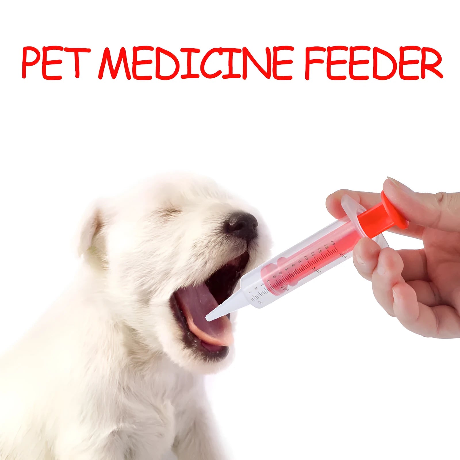 Two pet pill shooters with soft silicone tips in different sizes for cat and dog medication