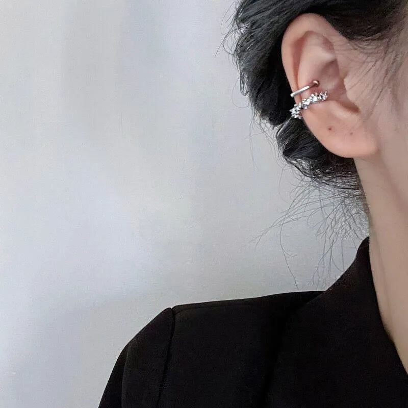 Geometric alloy ear clip earrings with irregular frosty style in B4710 colour