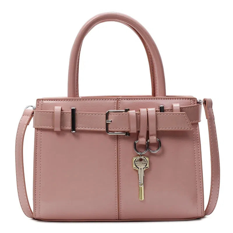 Women's PU crossbody bag in horizontal rectangle shape with three shoulder straps and phone pocket, 23x9x17cm