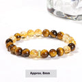 Yellow tiger stone and crystal bracelet with 8mm geometric round beads