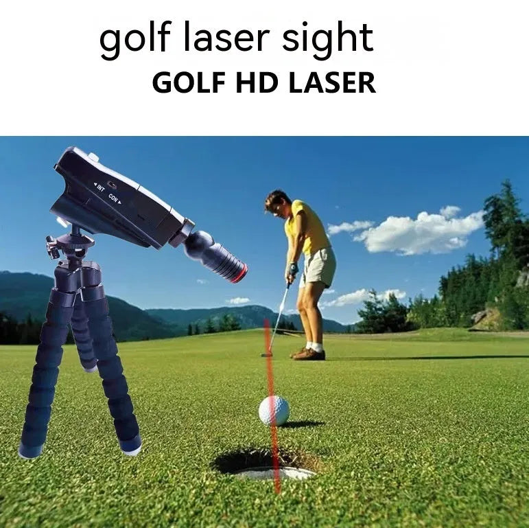 Golf putter laser aiming instrument with laser sight and optional tripod mount