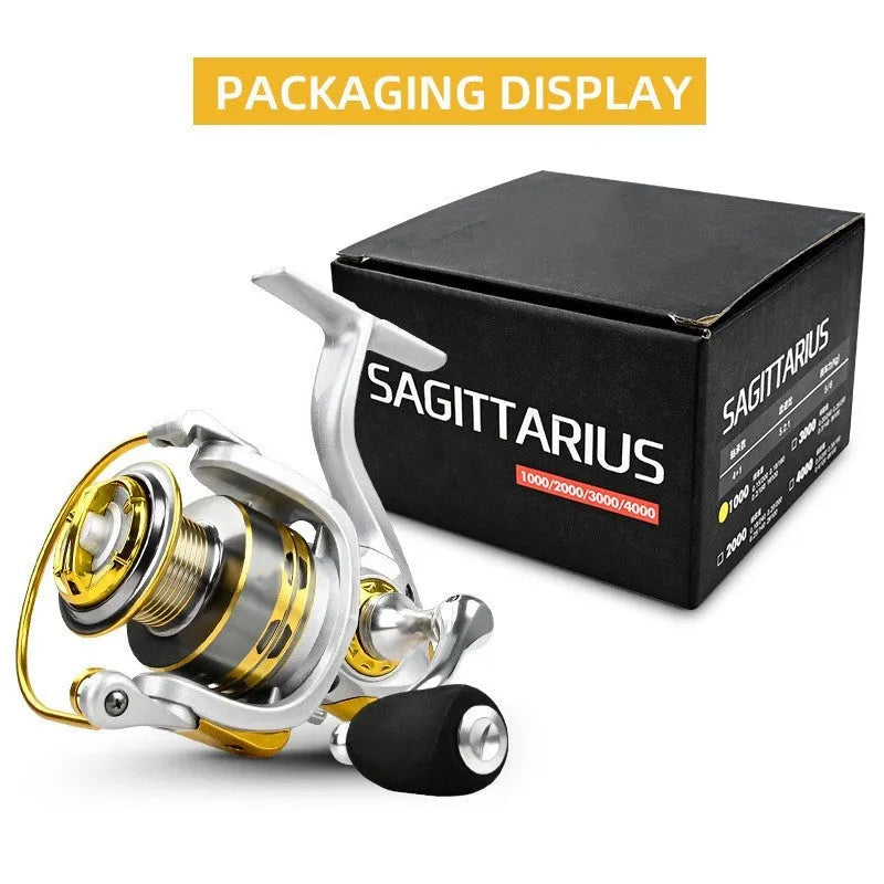 All metal diagonal CNC spinning reel sea fishing wheel with rocker design, black, SAG model