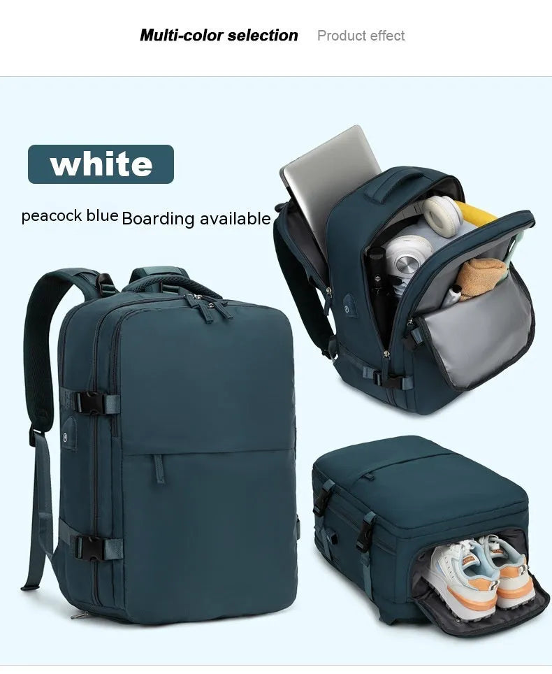Large nylon waterproof mummy backpack in various colours on a neutral background.