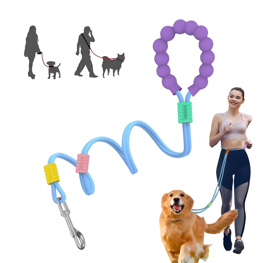 Dog traction rope leash with anti-slip foam handle measuring 140cm in length