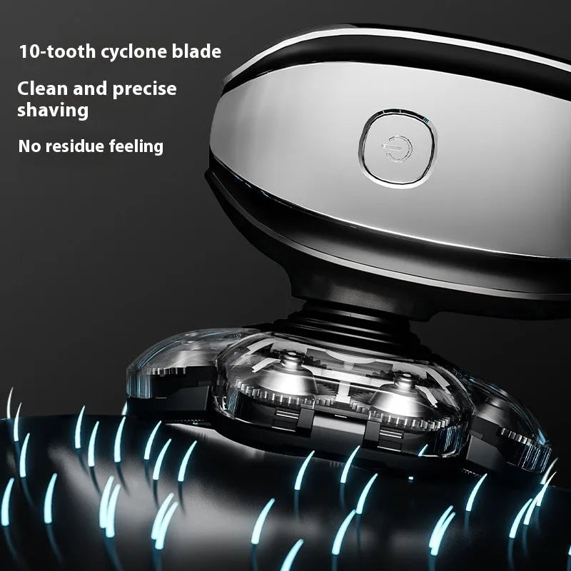 Black 6-in-1 rechargeable multifunctional hair clipper kit with attachments laid out
