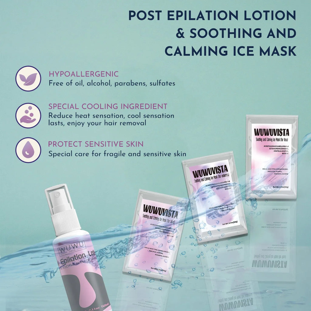 WUWUVISTA professional waxing kit with smart warmer, wax beads, applicators and aftercare products