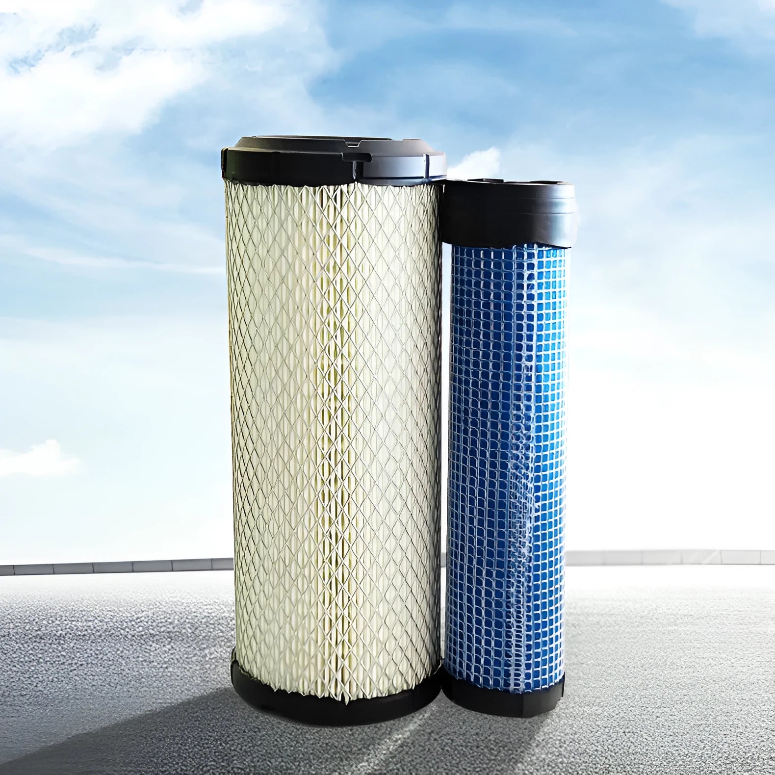 Donaldson 1027 air filter with G057513 elbow showing folding filter element construction