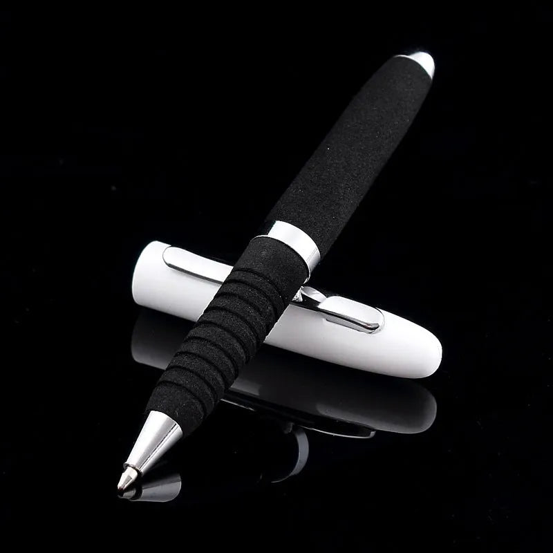 EVA metal cap mini ballpoint pen showing 112mm length, metal construction, and seven colour options