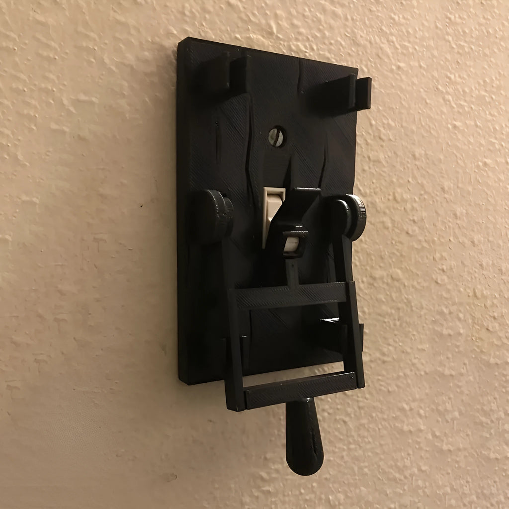 DZ1V1 retro-style decorative mechanical light switch with plate for exposed installation.