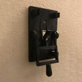DZ1V1 retro-style decorative mechanical light switch with plate for exposed installation.