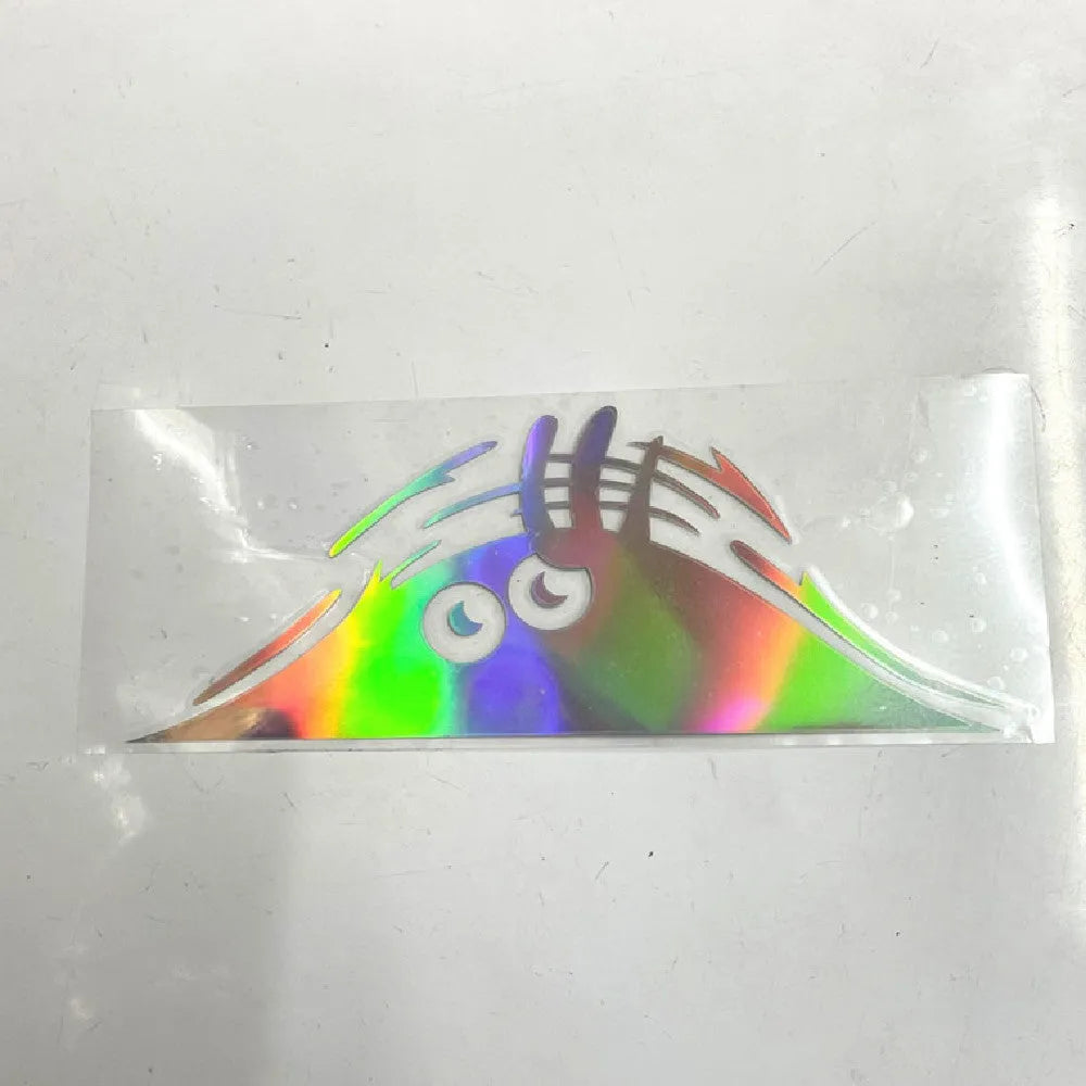 Four large 19cm by 7cm self-adhesive body sticker designs: colourful smiley, black smiley, white smiley, and black angry face.