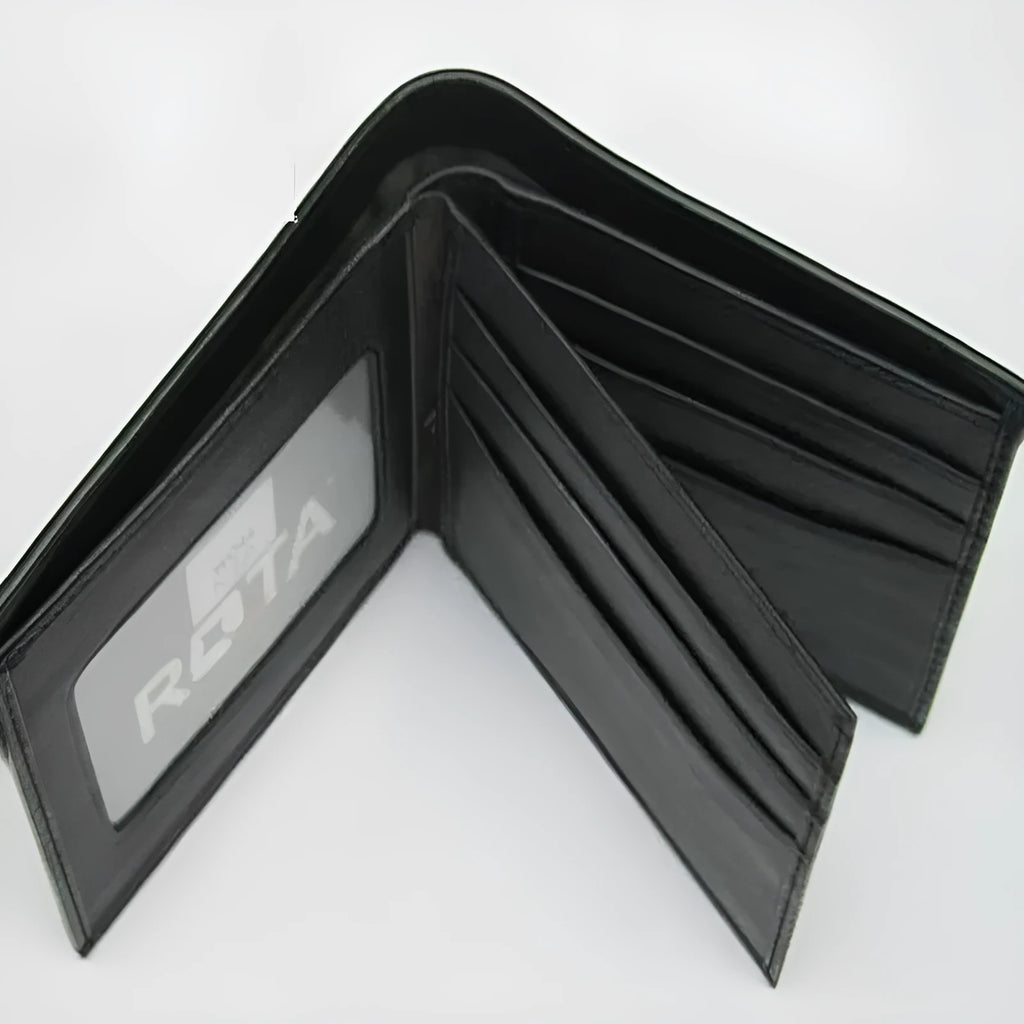 Women's short pearl fishskin leather wallet in horizontal square design with stitching detail