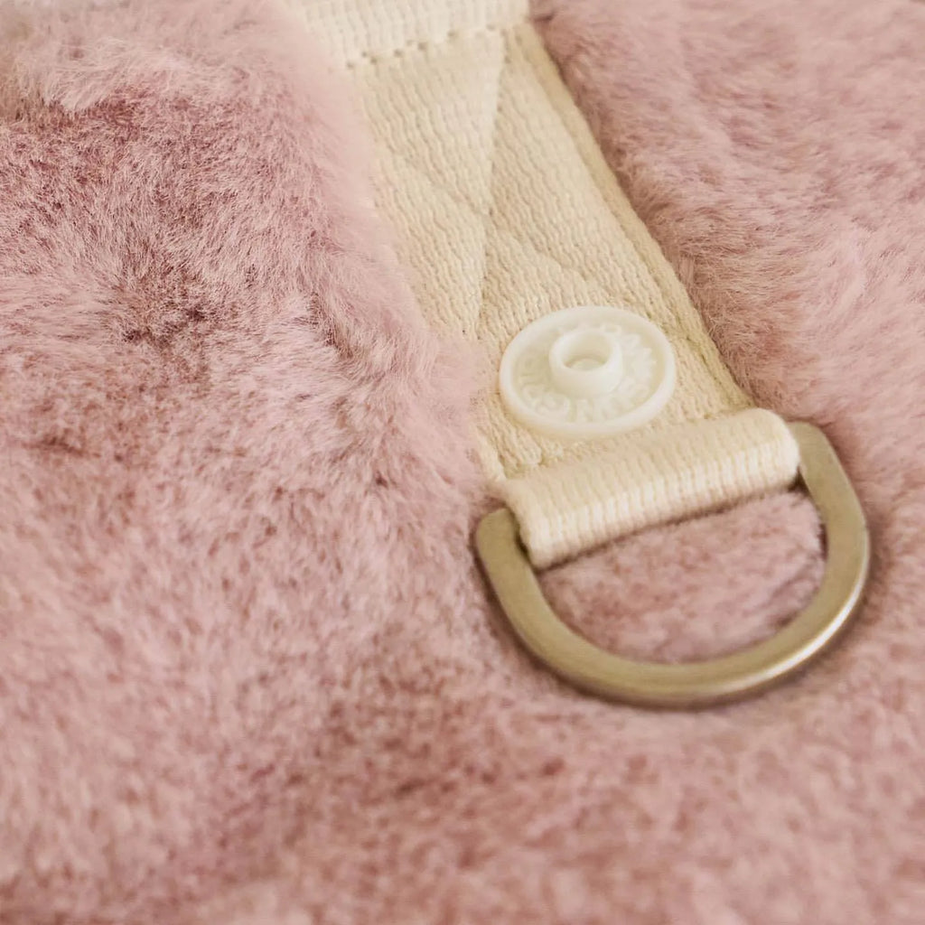 Light pink polyester warm coat for dog or cat with casual style design