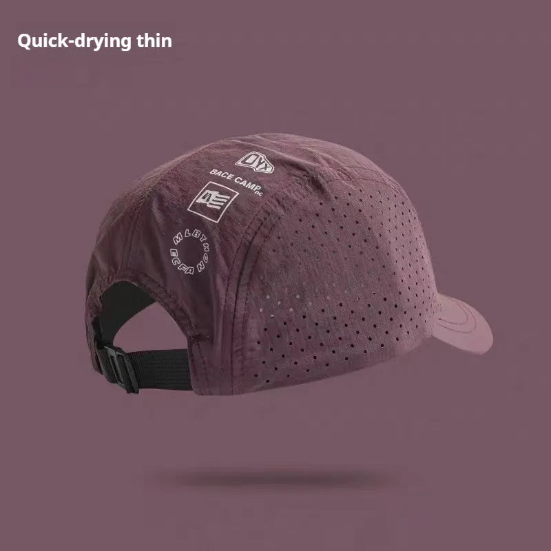 Adjustable dome crown baseball cap in breathable mesh acrylic fabric for summer sun protection