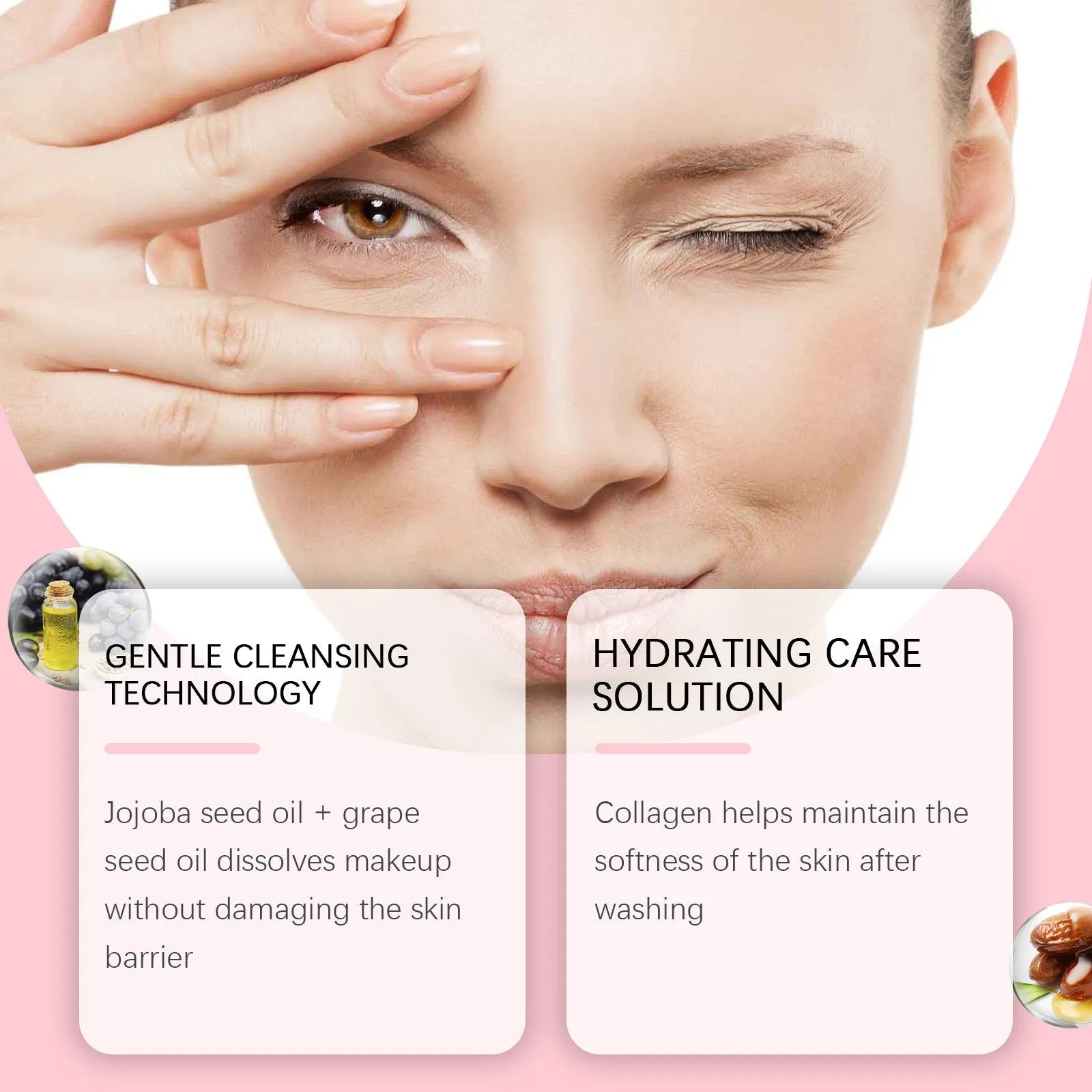 Collagen Cleansing Oil bottle 100ml with daily mild formula