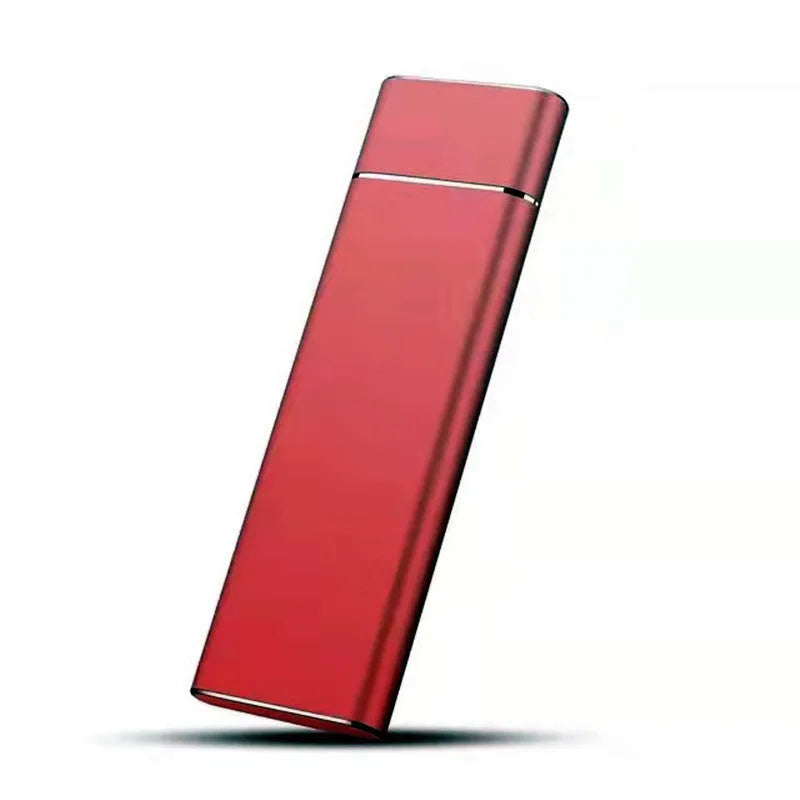 High-speed SSD mobile hard disk with metal shell in black, blue, orange, red, or silver colour options