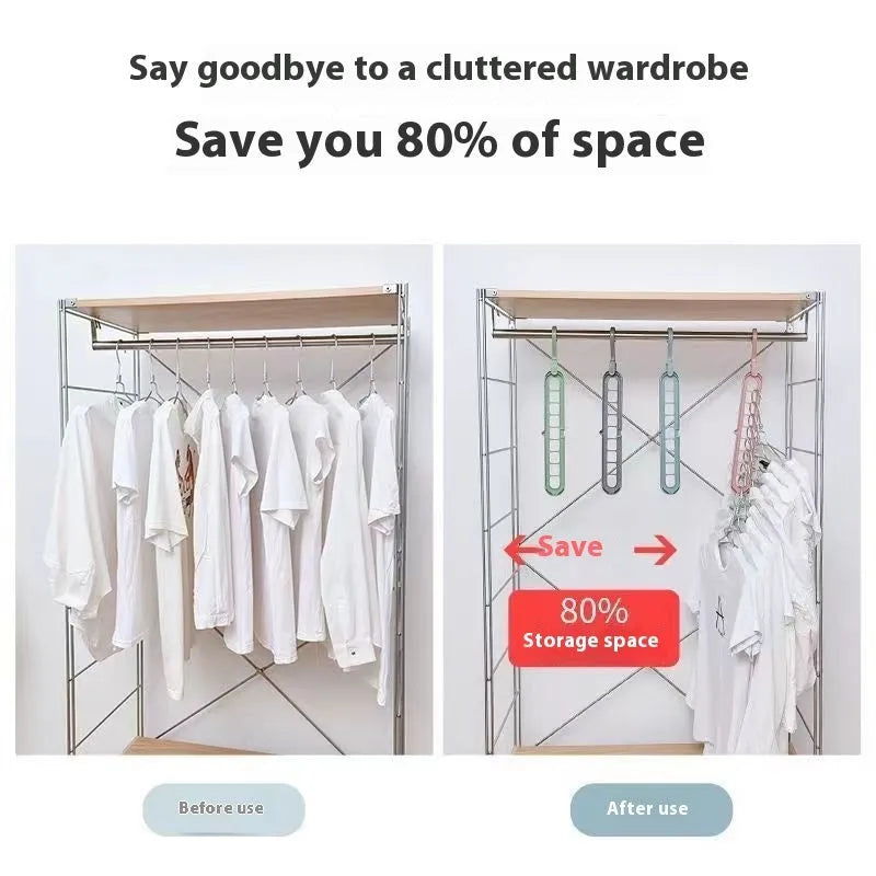 Plastic nine-hole folding hanger for trousers in modern simplicity design
