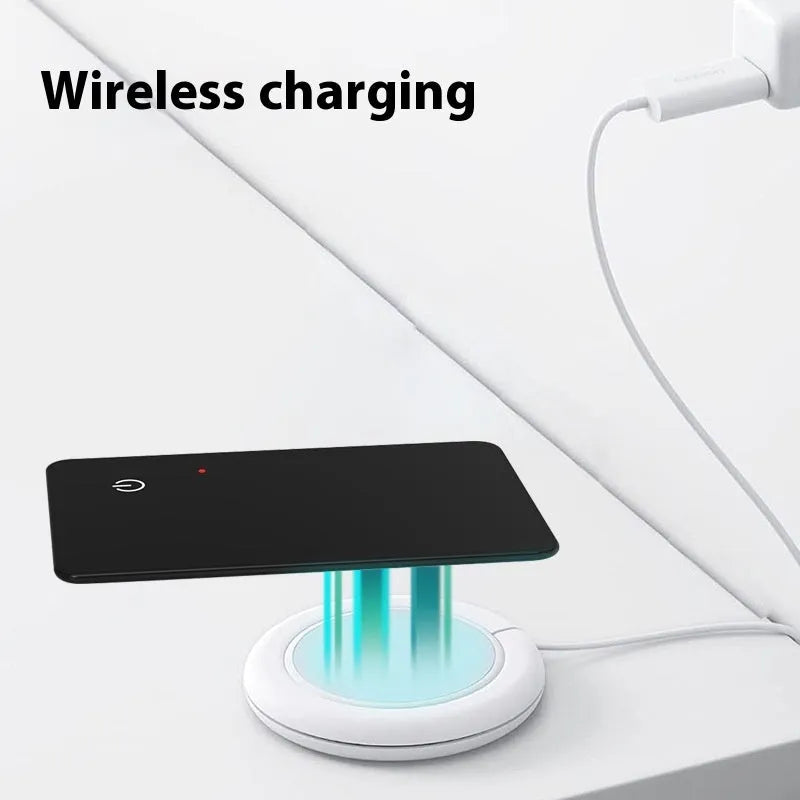 Black ABS and glass wireless charging pet tracker with NFC card design and hanging hole