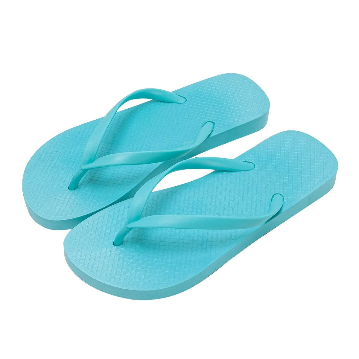 Foldable orange beach slippers with hollow out design and non-slip PVC sole.