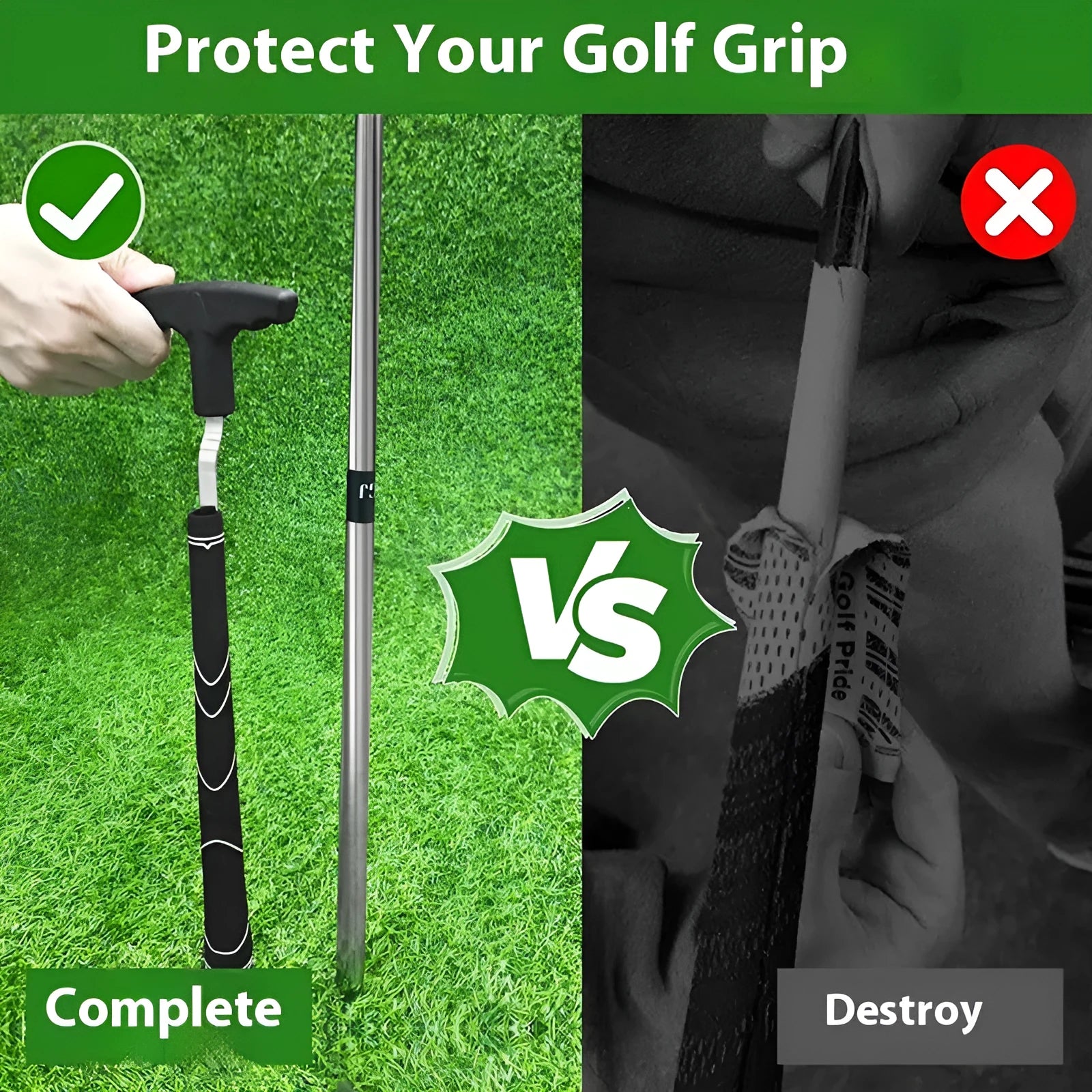 Silver golf grip dismantlement tool with high carbon steel blade and plastic handle on plain background
