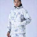 Snow camouflage waterproof fleece windbreaker with wool lining for winter outdoor wear