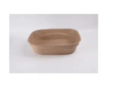 Brown disposable degradable cat litter box shown in three different size options.