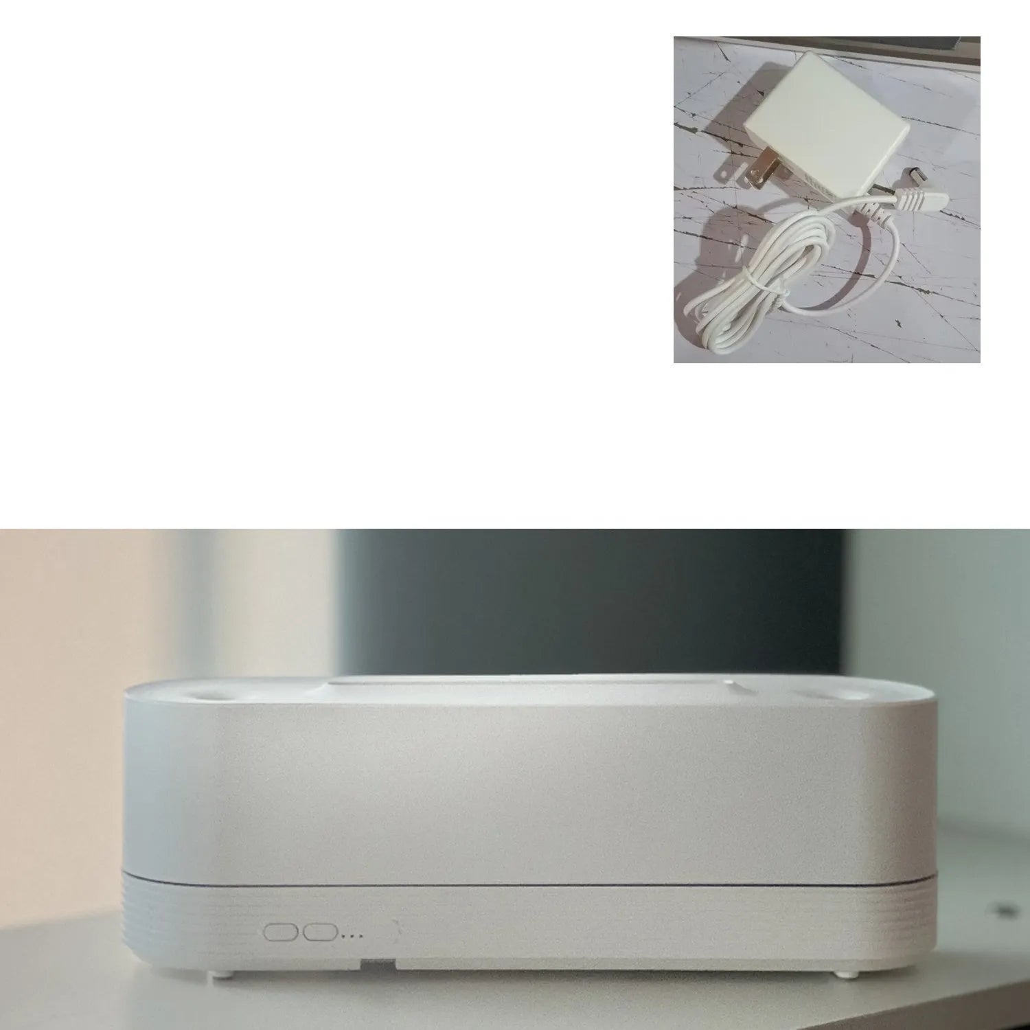 Black or white flame air humidifier and aroma diffuser with LED lights and water mist