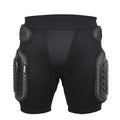 Black cycling protective pants with hip pads in sizes S, M, L, XL.