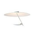 White and white gold 50cm diameter iron ceiling lamp with warm LED light.