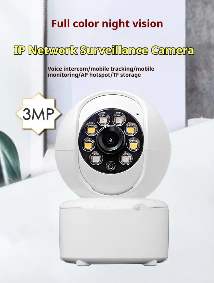 Indoor ceiling-mounted 1080p HD home security camera with panorama lens on a white ABS plastic housing.