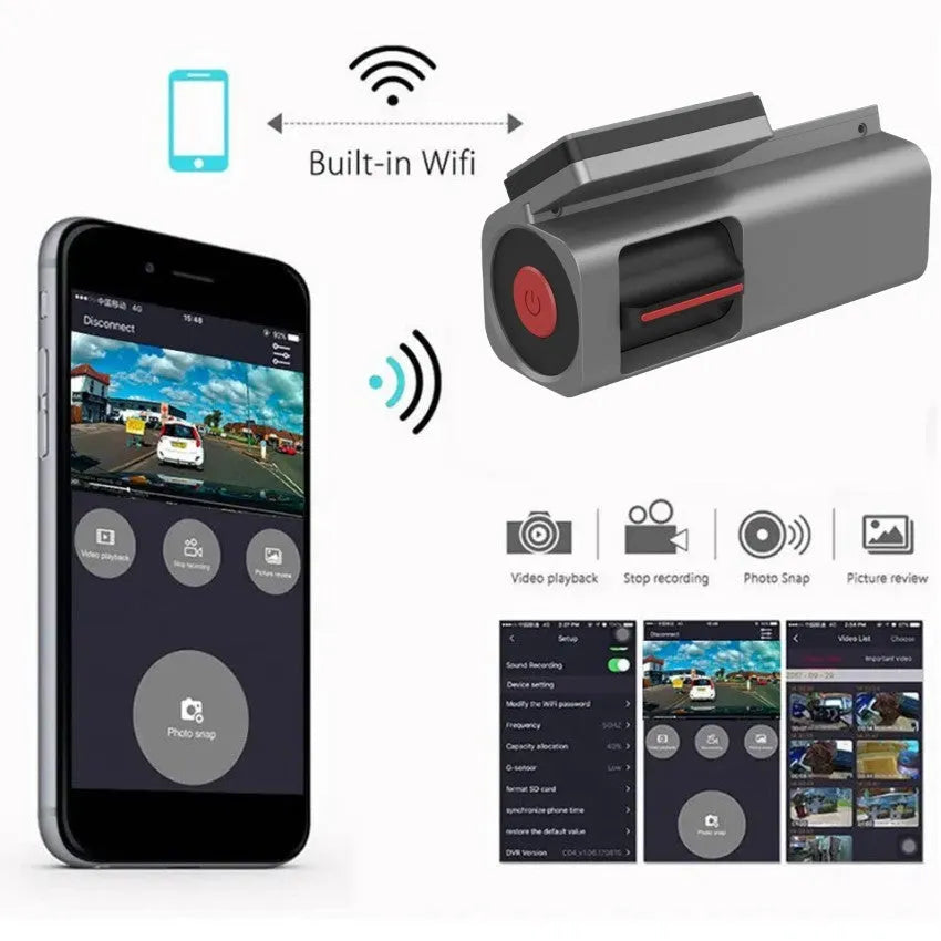 A380 model 4K wireless hidden car dash camera for discreet installation.