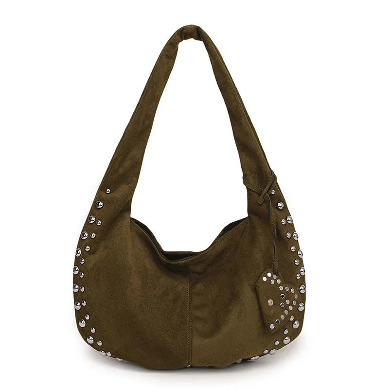 Women's soft plush strapless tote handbag in retro style carried underarm