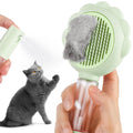 Spray cat brush with release button in grey, green or pink colours for pet grooming