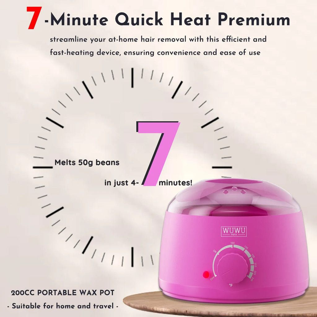 27-piece hypoallergenic wax hair removal kit with wax heater machine and four coloured wax beads