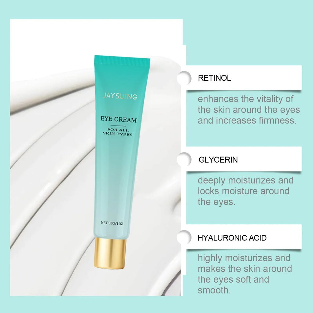 30g jar of retinol anti-aging eye cream with hyaluronic acid for dark circles and fine lines