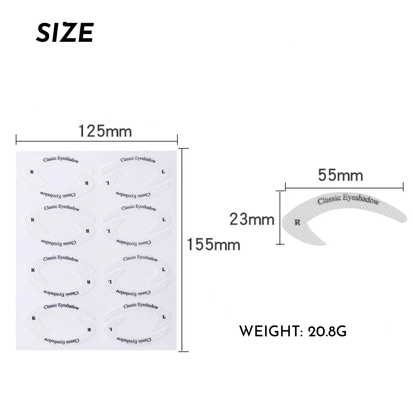 Set of four reusable flexible eyeliner and eyeshadow makeup stencil templates on a pink background