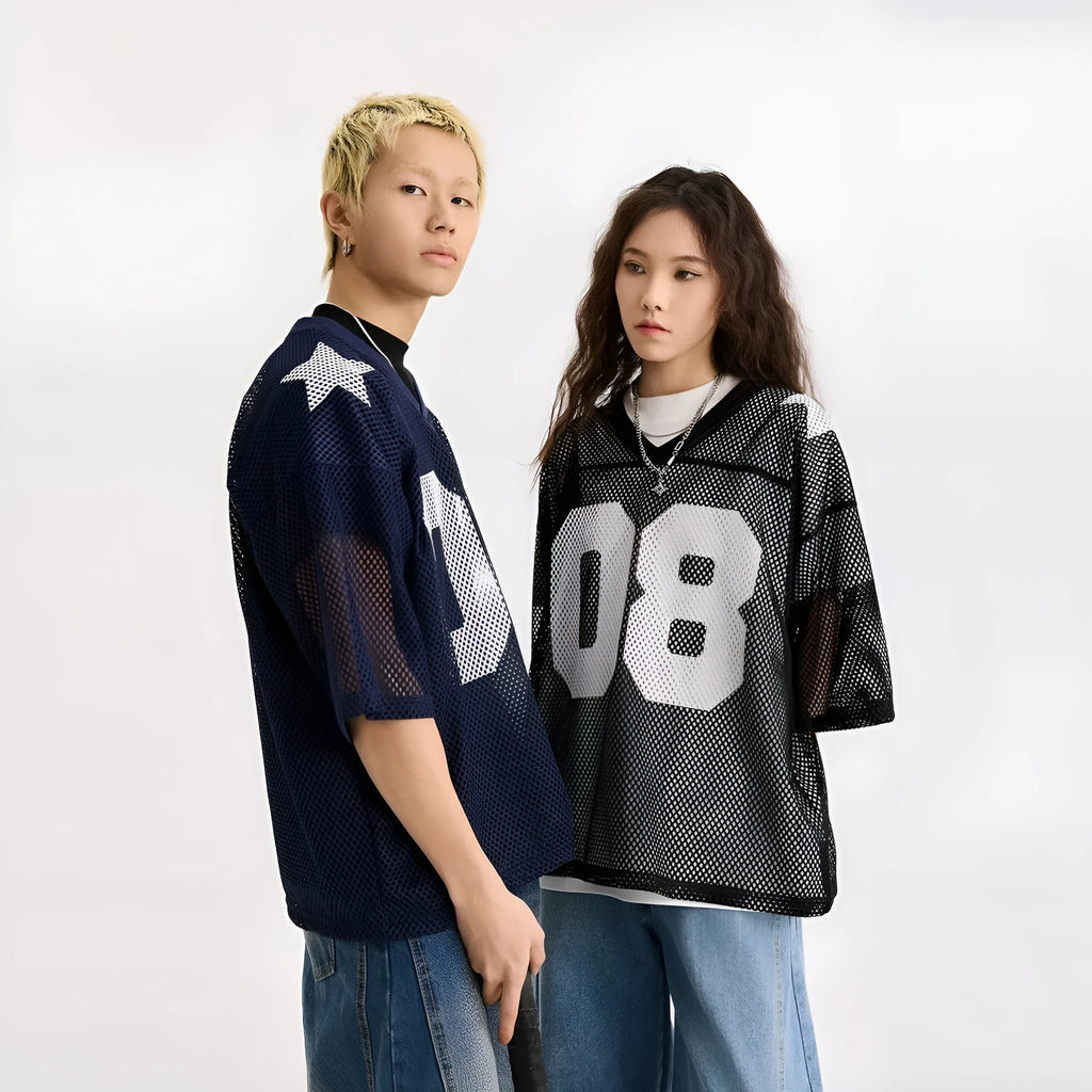 Loose fit black half sleeve t-shirt with printed letters, short sleeve pullover style