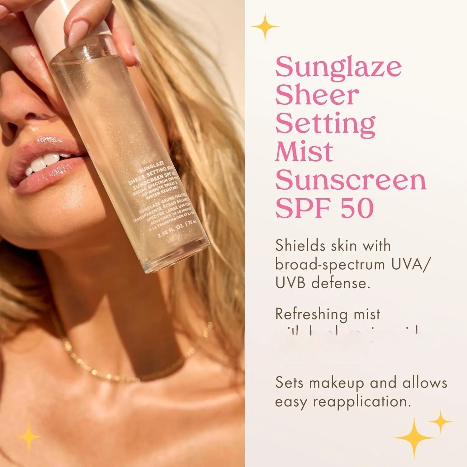 75ml facial mist spray bottle with moisturising and nourishing toner formula