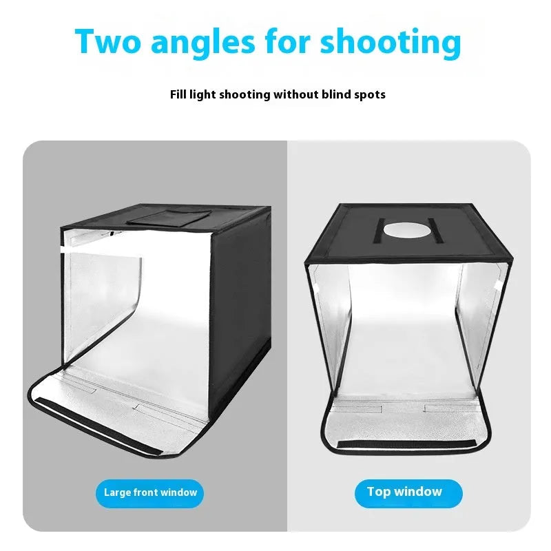50cm studio light box with metal frame and reflective cloth interior for product photography