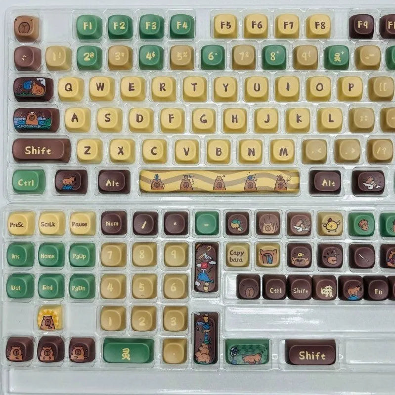 Capabala colourful 130-key MOA height ABS keycap set for mechanical keyboards.